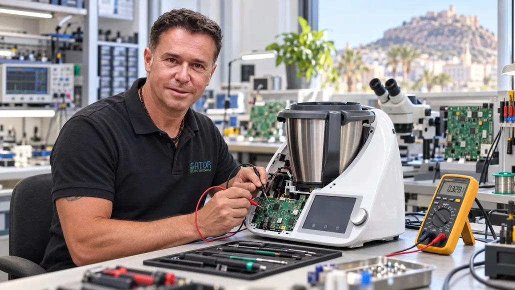 Guillermo reparando una Thermomix TM6 en Sator Electrónica